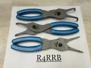 Snap-on Tools USA NEW 3pc PEARL BLUE Soft Grip .090 Tip Snap Ring Pliers Lot Set