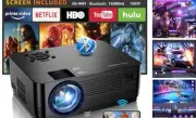 Projector with 5G WiFi and Bluetooth, Native 1080P Projector[Projector Black