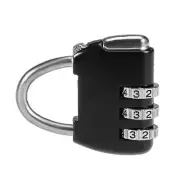 3 Digit Combination Padlock, 3.5mm Shackle, Zinc Alloy Padlock In Black