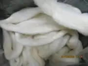 White Coopworth Wool Roving with long staple - Free Shipping