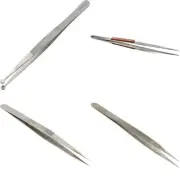 Precision Beading & Soldering Tweezers Set - Gem & Watch Repair Tools 6-8"