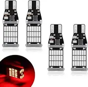pvotawp 4PCS 921 912 LED Brake Lights, T15 45SMD-4014 Chipsets Backup Reverse Light Bulbs, 906 W16W Error Free Super Bright LED Bulb Replacement for Car Truck Cargo Backup Reverse Lights (Red)