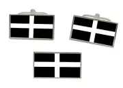 Cornwall (England) Flag Cufflink and Tie Pin Set