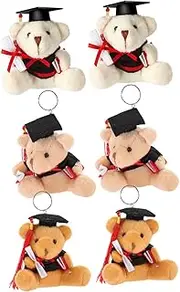 UPKOCH 6Pcs Graduation Bear Plush Keychain Cute Doctor Bear Pendant for Graduation Decor Stuffed Animal Ornament for Bags Luggage Backpacks Present for Graduates