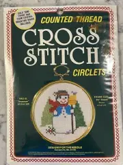 This is "Snowman" Counted Thread Cross Stitch Circlets Kit #325....new