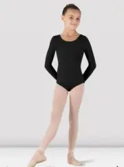 Bloch Dance Girls 4-6 Classic Long Sleeve Leotard Black Ballet