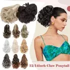 Short Claw/Jaw Clip Ponytail Real AS Human Hair Extensions Pony Tail Hair Curly