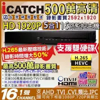 在飛比找蝦皮購物優惠-iCatch H.265 可取國際 16路 500萬 5MP