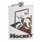 Hockey Theme 8 oz Hip Flask