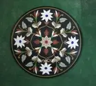 30 Inches Black Marble Coffee Table Top Antique Design Inlay Work Sofa Table