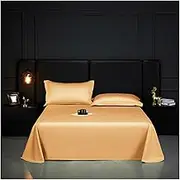 Flat Sheet Twin Queen King Premium 500 Thread Count 100% Long Staple Cotton Top Sheet Hotel Luxury Ultra-Soft Flat Bed Sheets(Yellow,245x250cm)