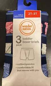 Wonder Nation Toddler Boys Underwear Boxer Briefs Size 2T-3T Red Blue NEW