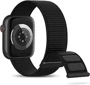Nylon Sport Band Compatible with Apple Watch Band 38mm 40mm 41mm 42mm 44mm 45mm, Adjustable Breathable Women Men Braided Strap Compatible for iWatch Series 9/8/7/6/5/4/3 SE (Patents Pending)