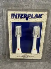 Vintage 1991 Interplak Replacement Brush Heads RB-2 Red Yellow Color Coded NOS