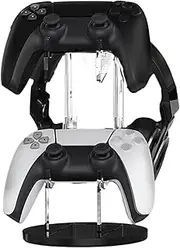 Acrylic Controller Storage Stand – Headset Holder, Two Tier Game Organizer | Multiple Headphones Controller Stand, Sleek Display Rack for Tidy Console Desk Arrangement (14cm*5.51inches)