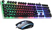 Homoyoyo G21 Mechanical Keyboard Wired Keyboard Mouse Backlit Keyboard for Computer Phone Tablet Portable