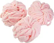 iDIY Chunky Yarn 3 Pack (24 Yards Each Skein) - Baby Pink- Fluffy Chenille Yarn
