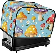 BedBliss Colorful Mushroom Flowers Print 2 Slice Toaster Cover Fingerprint Bread Maker Protectors,Kitchen Small Appliance Dust Cover