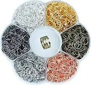 YAKA 900Pcs 10mm1Box 6 Colors Open Jump Ring,Ring Jewelry Keychain for Jewelry Making Accessories,1Pcc Jump Ring Open/Close Tool and 1Pcs Clear Box (0.39"/10mm)