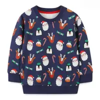 在飛比找momo購物網優惠-【橘魔法】滿印聖誕麋鹿企鵝長袖上衣(聖誕服裝 聖誕節 耶誕節