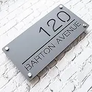 Acrylic Custom Modern House Numbers Sign, Floating Address Plaque (30x15cm)
