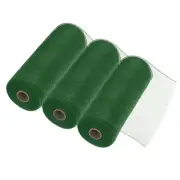 3pcs 10 Inch Poly Burlap Mesh for Wreath Mesh Ribbon 10 Yard, Dark Green