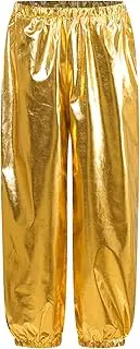 [Riismen] Kids Boys Girls Shiny Metallic Dance Pants Hip Hop Street Loose Harem Trousers Festival Party Wear