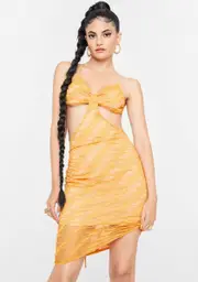 Tangerine My Parade Cutout Midi Dress
