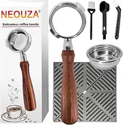 [NEOUZA] 58mm Bottomless Portafilter Set for Espresso Coffee Machine Compatible with GAGGIA Classic Pro 304 Stainless Steel Two Ears,Fillter Basket, Spoon,Tamper Mat,Brush