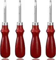 4 Pieces Edge Leather Beveler Craft Keen Edge Beveler Cutting Beveling Leather Skiver Tool for DIY (1.5 mm, 1.2 mm, 1.0 mm, 0.8 mm)