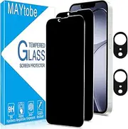 MAYtobe [2+2 Pack Designed for iPhone 16e Privacy Screen Protector, Privacy Tempered Film with Camera Lens Protector for iPhone 16e, No Bubbles, Anti Scratch, Easy to Install