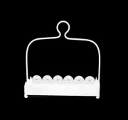 Rectangle White Laser Cut Metal 1 Tier Cake Stand Birthday Party Wedding Party