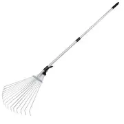 New 63? Adjustable Garden Leaf Rake, Stainless Steel for Lawn Cleaning