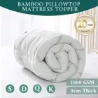 1000GSM Queen King Double Bamboo Matress Topper Pillowtop Mattress Protector NEW