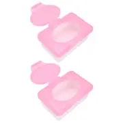 2 Pcs Baby Wipe Holder Eco-friendly Wipes Box Pink Tissue for Cover Dispenser