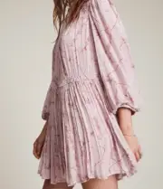 NWT All Saints Womens Isobella Freya Pink Shift Mini Dress Size 12 UK 8 M