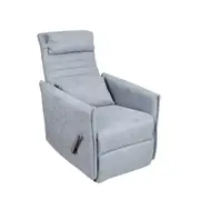 Manual Recliner Chair Modern Armchair Pushback Sofa Single Couch Light Grey