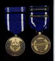 NATO Service Military Award full size medal with ribbon bar NATO Mission