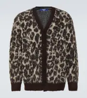 [Junya Watanabe] Junya Watanabe Leopard-print jacquard cardigan AU 93 black