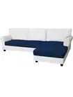 Sectional Couch Cushion Cover, Velvet L Shape Couch 2 Seater + 1 Chaise Navy