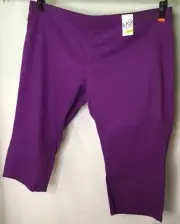 AUTOGRAPH PURPLE BERRY STRETCH EASY CROP PANTS SIZE 26 COMFORTABLE NEW