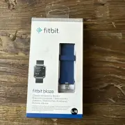 FITBIT Blaze Accessory Band Blue Classic Large NEW in BOX Sealed Nickel Clasp