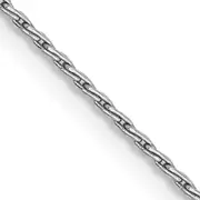 14K White Gold 24 Inch 1mm Round Parisian Wheat With Lobster Clasp Chain
