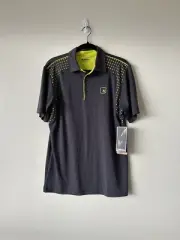 NWT And1 Small Climalite Gray Highlighter Yellow Athletic Shirt Gym Work Out Ski