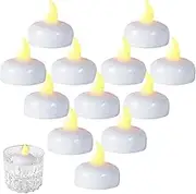 12 Pieces Floating LED Candles - LED Flameless Floating Tealights - Waterproof Candles | Water Activated Flickering Tea Lights, Table Centerpieces Home Decor for Vase Pool Wedding