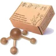 Natural Wood Handheld Massager - Relaxing Muscle Relief, Revitalizing Scrubbi...