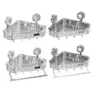 Shower Caddy Shelf Suction Cup Bathroom Corner Bath Storage Holder Organizer