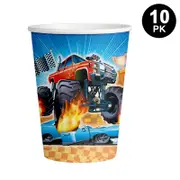 Monster Truck Theme 250ml 9 OZ Paper Cups 10PK - Kids Birthday Party Tableware