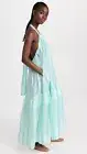 NWT LEE MATHEWS Noni Dress Mint Green Striped Maxi Halter XS GOOP