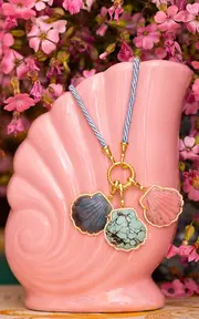 [Jenna Blake] 18K Yellow Gold Diamond And Rhodochrosite Frame Charm